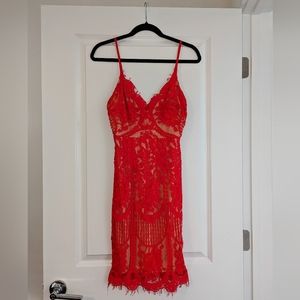 Fashion Nova Lovely in Lace Midi Dress